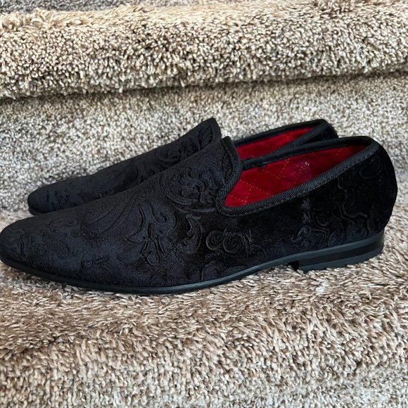 La Milano Italian Design Men\'s Black Velvet Dress Slip On Loafers . main image 14